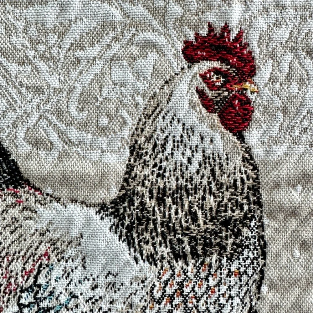 Tissus Toselli Set of 4 Jacquard Placemats Lafeyette Hens French Provencal‎ Farm